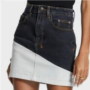 KSUBI Denim Skirt with Contrast Stitching